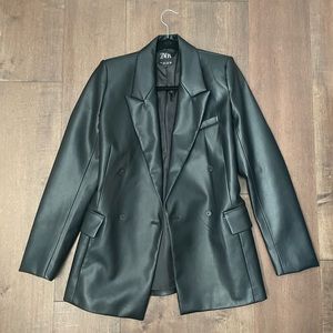 ZARA Faux Leather Blazer